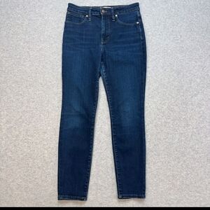 Madewell Jeans Curvy High-Rise Skinny 28P Blue Dark Wash Parisian-Inspired